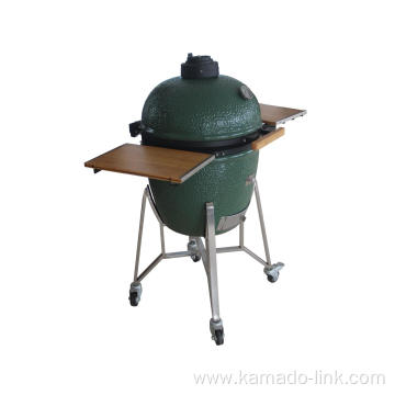 Ceramic Kamado Grill With Stainless Steel Carts